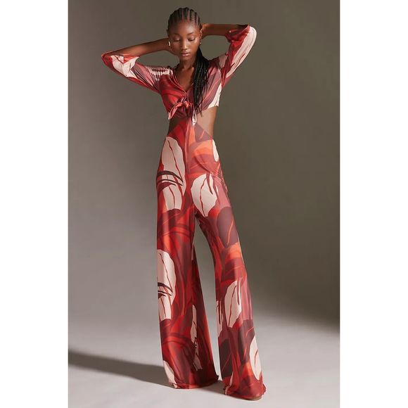 Anthropologie Hutch Cutout Printed Jumpsuit